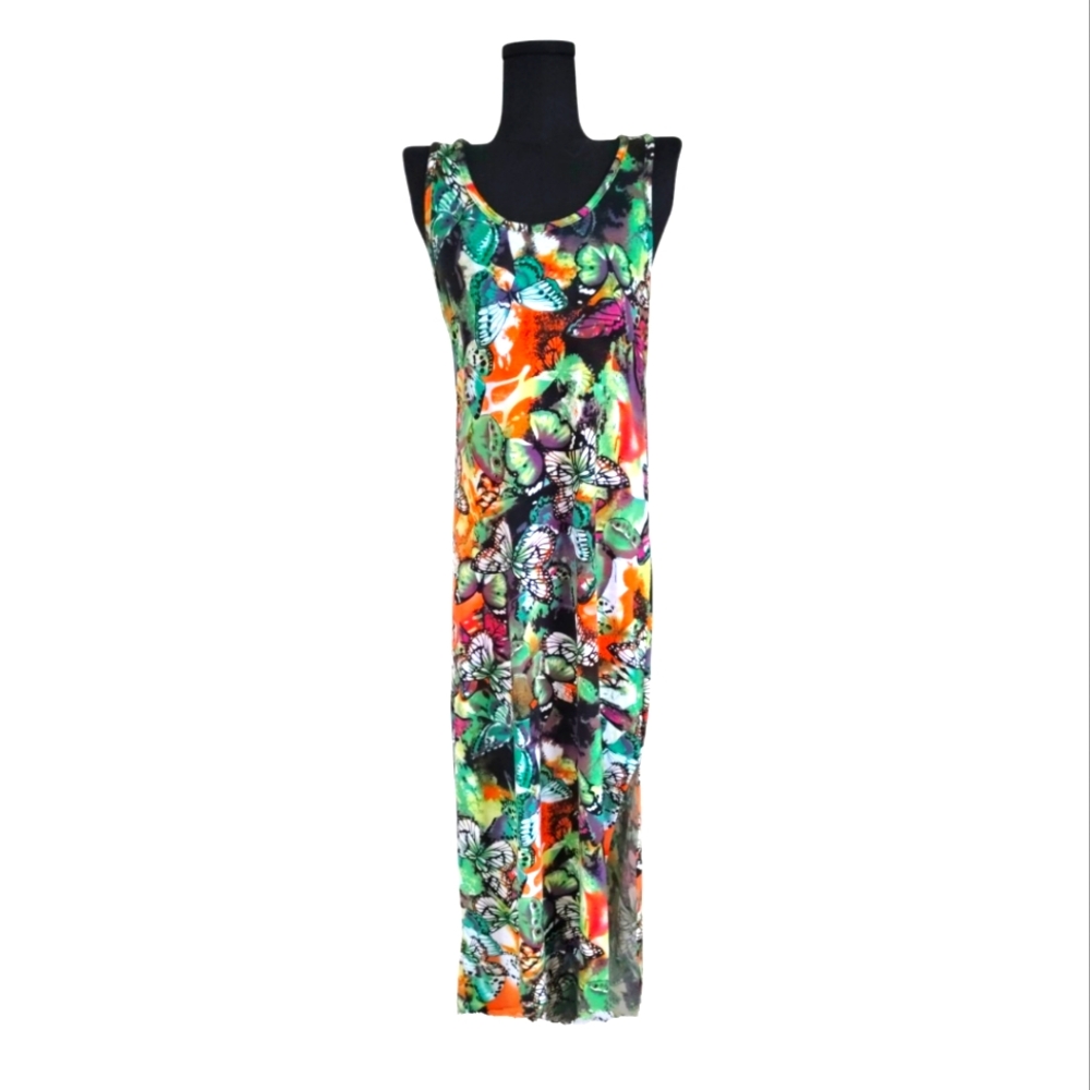 Bluestar Clothing Company Multicolor Butterfly Print Maxi Dress